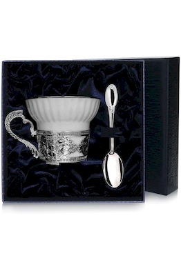 Набор чайная чашка под логотип: ложка, чашка