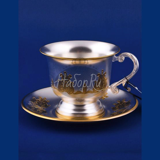 Серебряная чашка с блюдцем №11 (арт. С33687601125)