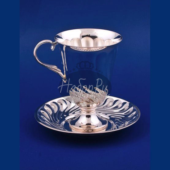 Серебряная чашка с блюдцем №19 (арт. С33687601925)