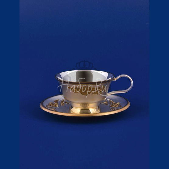 Серебряная чашка с блюдцем "Сюрприз"/С (арт. С33687600125)