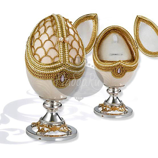 Шкатулка муз.яйцо на серебряной подставке (арт. 0111776/A)